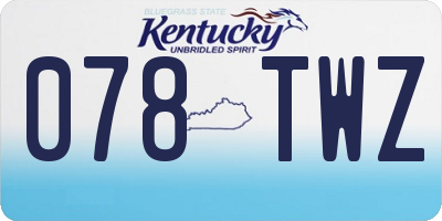 KY license plate 078TWZ