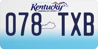 KY license plate 078TXB