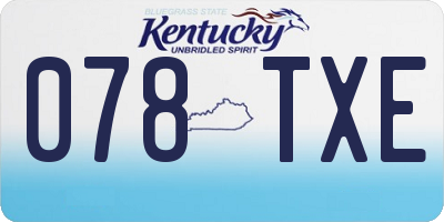 KY license plate 078TXE