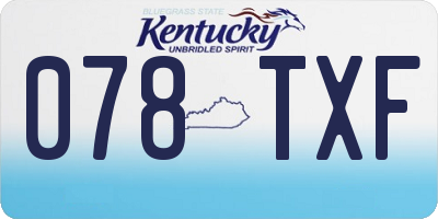 KY license plate 078TXF