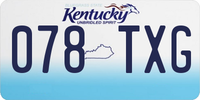 KY license plate 078TXG