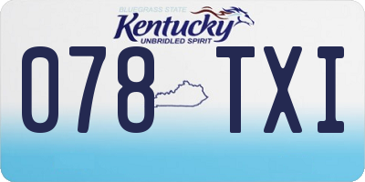 KY license plate 078TXI