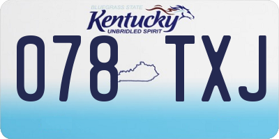KY license plate 078TXJ