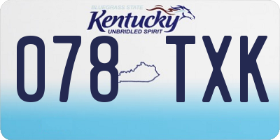 KY license plate 078TXK