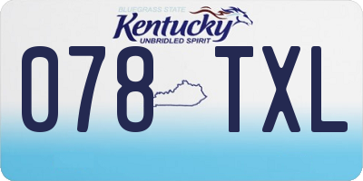KY license plate 078TXL