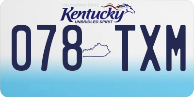 KY license plate 078TXM