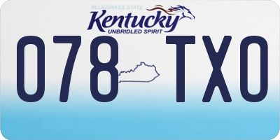 KY license plate 078TXO