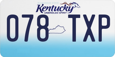 KY license plate 078TXP