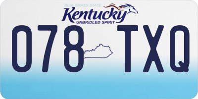 KY license plate 078TXQ