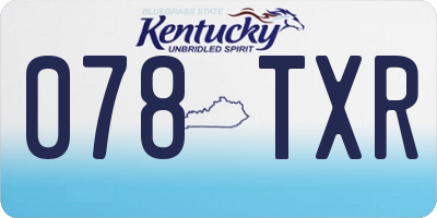 KY license plate 078TXR