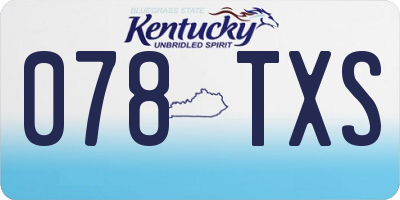 KY license plate 078TXS