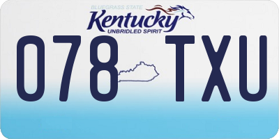 KY license plate 078TXU