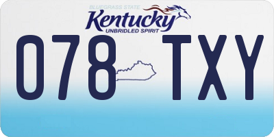 KY license plate 078TXY