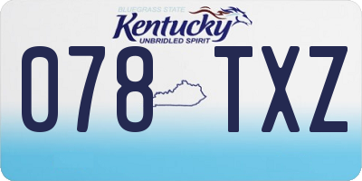 KY license plate 078TXZ