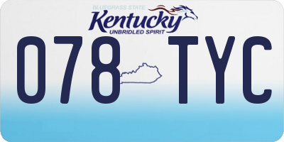 KY license plate 078TYC