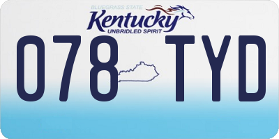 KY license plate 078TYD