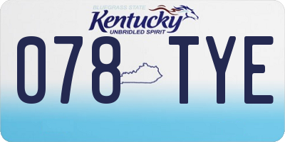 KY license plate 078TYE