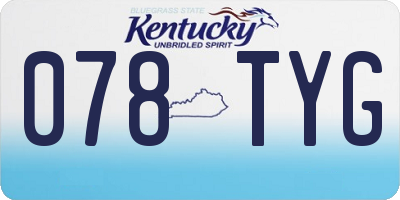 KY license plate 078TYG