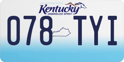 KY license plate 078TYI