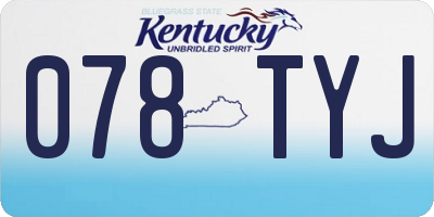 KY license plate 078TYJ