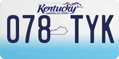 KY license plate 078TYK