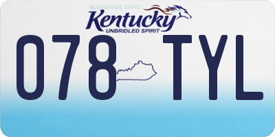 KY license plate 078TYL