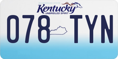 KY license plate 078TYN
