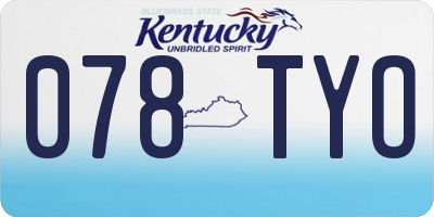 KY license plate 078TYO
