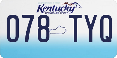 KY license plate 078TYQ