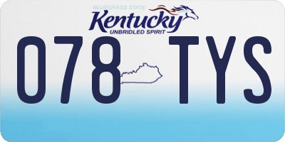 KY license plate 078TYS