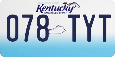 KY license plate 078TYT
