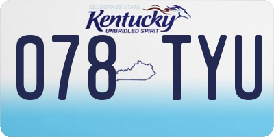 KY license plate 078TYU