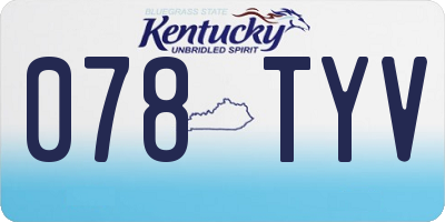 KY license plate 078TYV