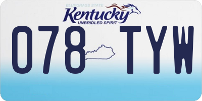 KY license plate 078TYW