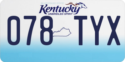 KY license plate 078TYX