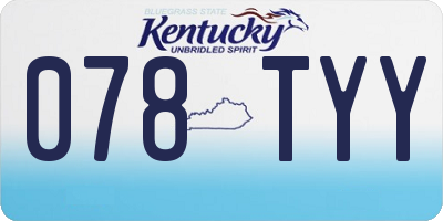 KY license plate 078TYY