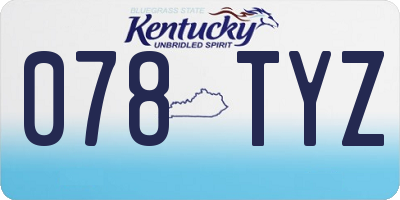 KY license plate 078TYZ
