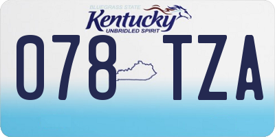 KY license plate 078TZA