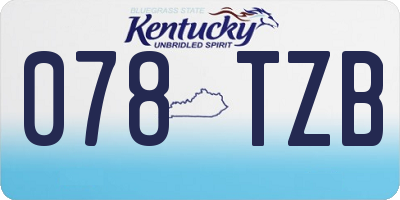 KY license plate 078TZB