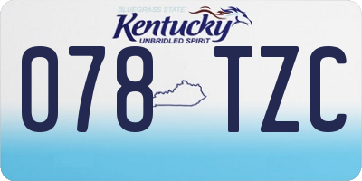 KY license plate 078TZC