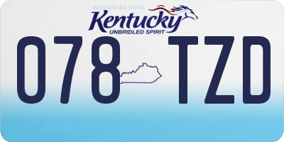 KY license plate 078TZD