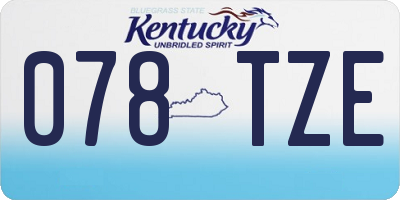 KY license plate 078TZE