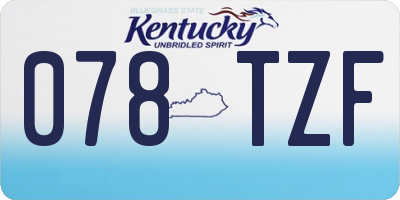 KY license plate 078TZF