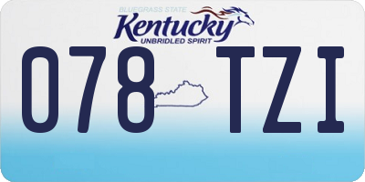 KY license plate 078TZI