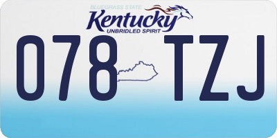 KY license plate 078TZJ