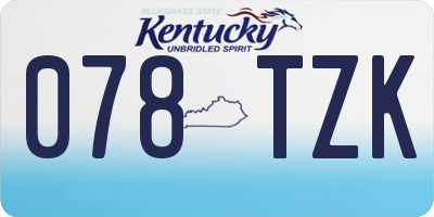 KY license plate 078TZK