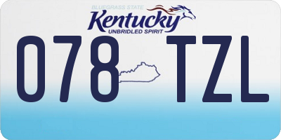 KY license plate 078TZL