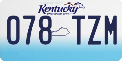 KY license plate 078TZM