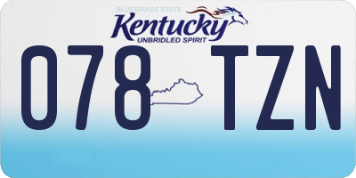 KY license plate 078TZN