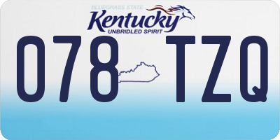 KY license plate 078TZQ